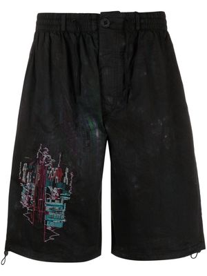 MCQ embroidered-design shorts - Black