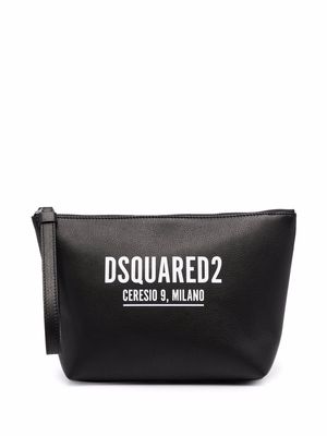 Dsquared2 logo-print leather clutch bag - Black