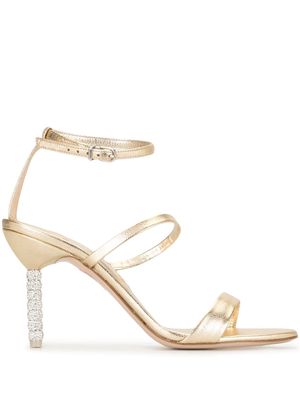 Sophia Webster crystal heel sandals - Gold