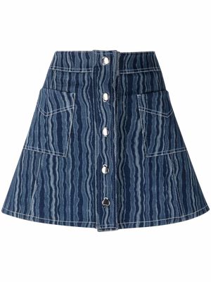 Marni striped A-line miniskirt - Blue