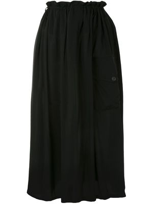 Yohji Yamamoto asymmetric gathered skirt - Black