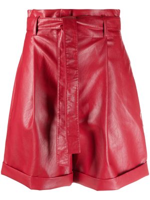 Philosophy Di Lorenzo Serafini leather-effect tie-waist shorts - Red