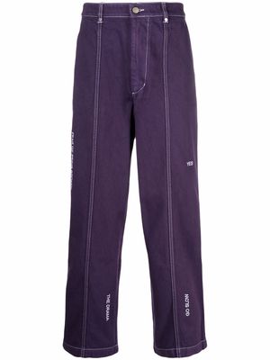 Etudes embroidered logo straight jeans - Purple