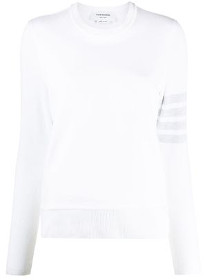Thom Browne tonal 4-Bar loopback sweatshirt - White