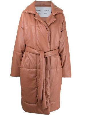 Proenza Schouler White Label belted padded coat - Pink