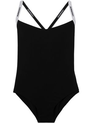 Burberry logo-tape swimsuit - Black