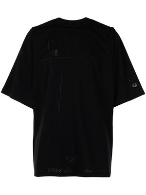 Rick Owens X Champion embroidered-logo T-shirt - Black
