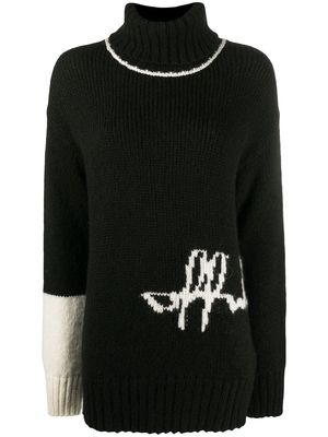 Off-White intarsia-knit logo jumper - Black