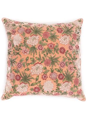 Anke Drechsel embroidered floral cushion - Pink