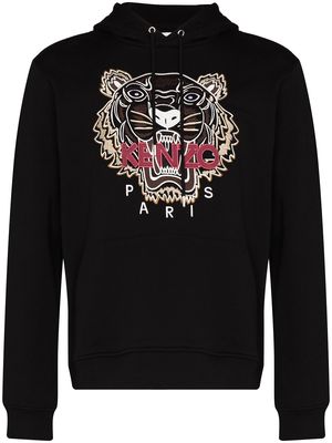 Kenzo embroidered tiger cotton hoodie - Black