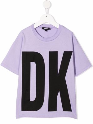 Dkny Kids logo-print organic-cotton T-Shirt - Purple