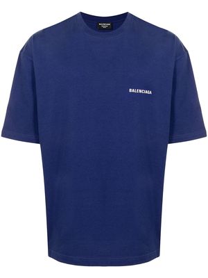 Balenciaga logo-print cotton T-shirt - Blue