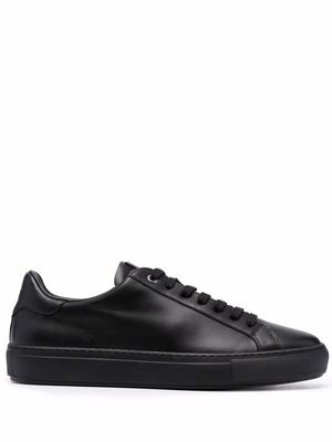 Canali sleek leather low-top sneakers - Black