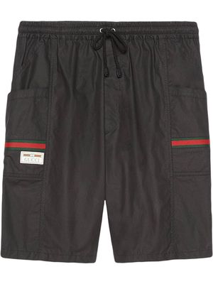 Gucci Web-embellished knee-length shorts - Black