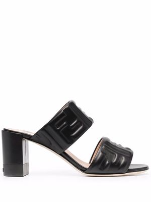 Fendi FF embossed logo sandals - Black