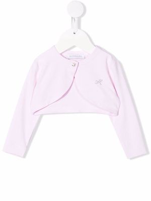 Monnalisa embellished-logo cardigan - Pink