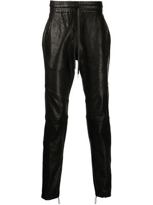 John Elliott drawstring leather trousers - Black