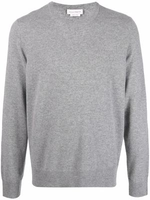 Alexander McQueen logo-embroidered cashmere jumper - Grey