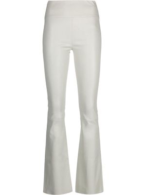 Sylvie Schimmel flared leather trousers - White