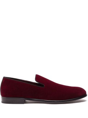 Dolce & Gabbana velvet-effect slippers - Red