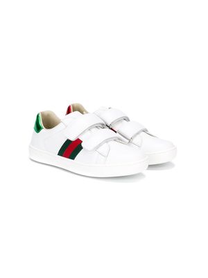 Gucci Kids touch fastening sneakers - White