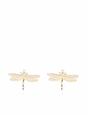 Alex Monroe 18kt yellow gold Teeny Tiny Dragonfly stud earrings