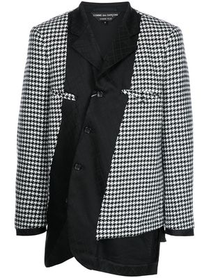 Comme Des Garçons Homme Plus houndstooth-pattern deconstructed blazer - Black