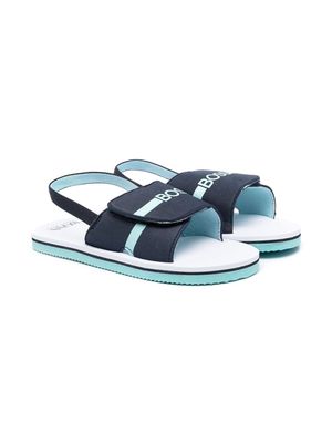 BOSS Kidswear logo-print open-toe sandals - Blue