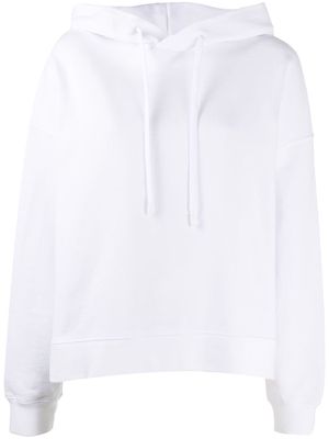 Maison Margiela slogan print cropped hoodie - White