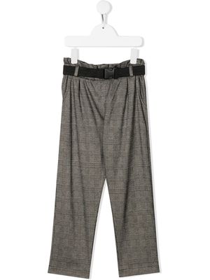 Andorine belted check trousers - Black