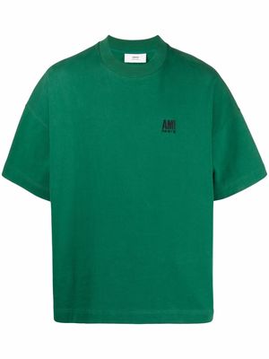 AMI Paris logo-embroidered T-shirt - Green