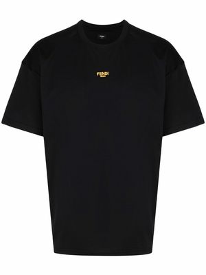 Fendi logo-embroidered T-shirt - Black