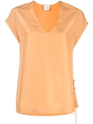 Alysi V-neck silk blouse - Orange