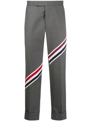 Thom Browne RWB-stripe cropped trousers - Grey