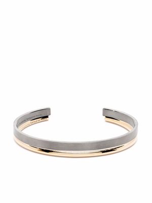 Le Gramme 18kt polished yellow gold and blackened sterling silver Ribbon cuff set