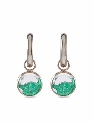 Moritz Glik Palladium emerald baby shaker hoops - Silver
