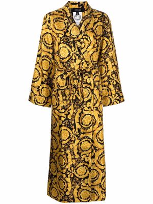 Versace Barocco-print silk robe - Black
