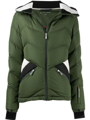 Perfect Moment panelled detail padded jacket - Green