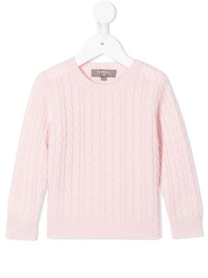 N.PEAL KIDS cable-knit sweater - Pink