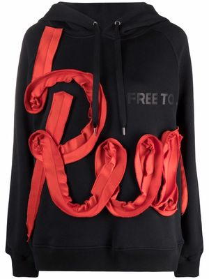 AZ FACTORY Run appliqué oversized hoodie - Black