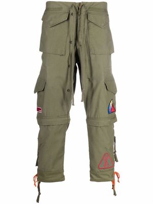 Greg Lauren multi-pocket cargo trousers - Green