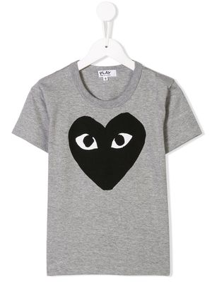 Comme Des Garçons Play Kids heart logo print T-shirt - Grey