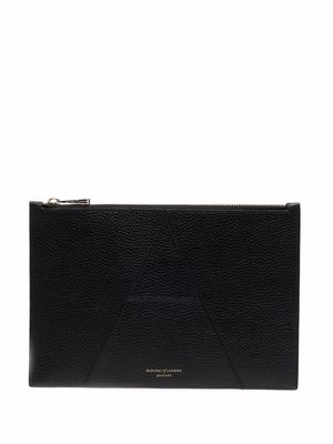 Aspinal Of London Trifold leather wallet pouch - Black