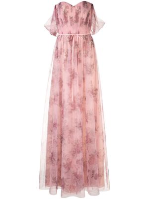 Marchesa Notte Bridesmaids tulle draped bridesmaid gown - Pink