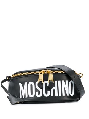 Moschino logo print belt bag - Black