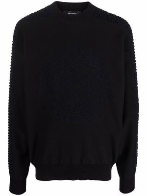 Versace Greca-print cotton sweatshirt - Black