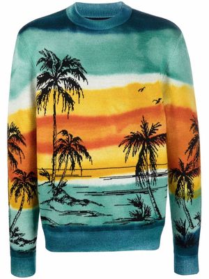 Alanui Paradise Island knitted jumper - Green