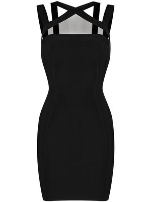 Herve L. Leroux bandage-style fitted mini dress - Black