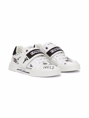 Dolce & Gabbana Kids Portofino touch-strap sneakers - White