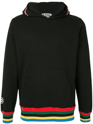 A BATHING APE® stripe-detail hooded sweatshirt - Black